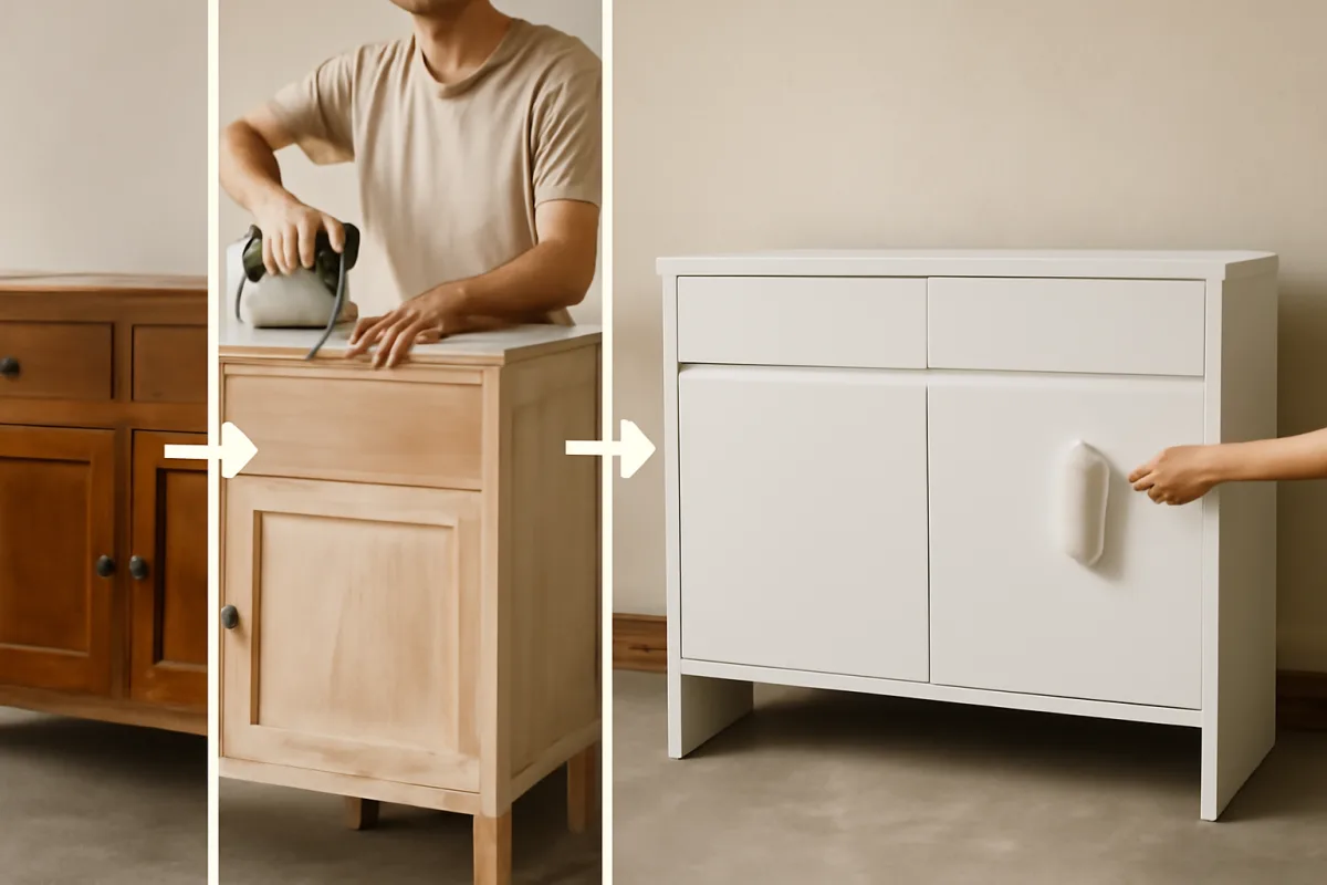 Come trasformare una vecchia credenza in un mobile moderno? Il processo passo dopo passo